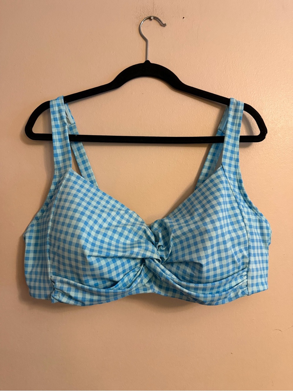 Lands' End Light Blue Patterned Swim Top